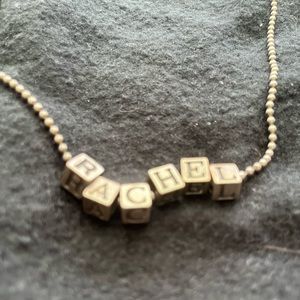 Sterling Silver Signed Necklace Letterblocks “RACHEL”